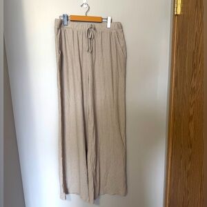 Ardene Beige Wide Leg Linen-Style Pants